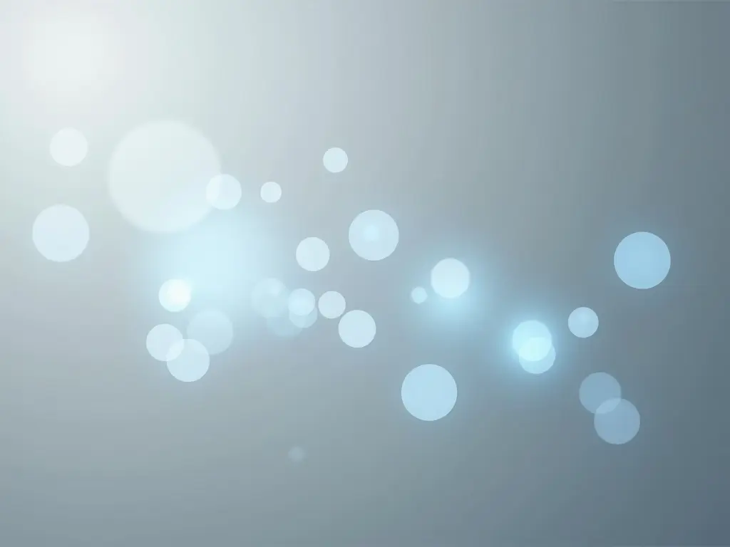Clean background with softly glowing bokeh lights. Light gray and baby blue tones. Bokeh lights vary in size and brightness. Evenly scattered across smooth medium gray background. Minimalist and calming style. No distracting elements