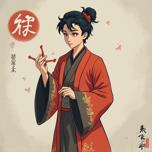 Create a Japanese-style image featuring a female protagonist from a popular anime genre. The artwork should be exquisite and of extremely high resolution suitable for wallpaper use.