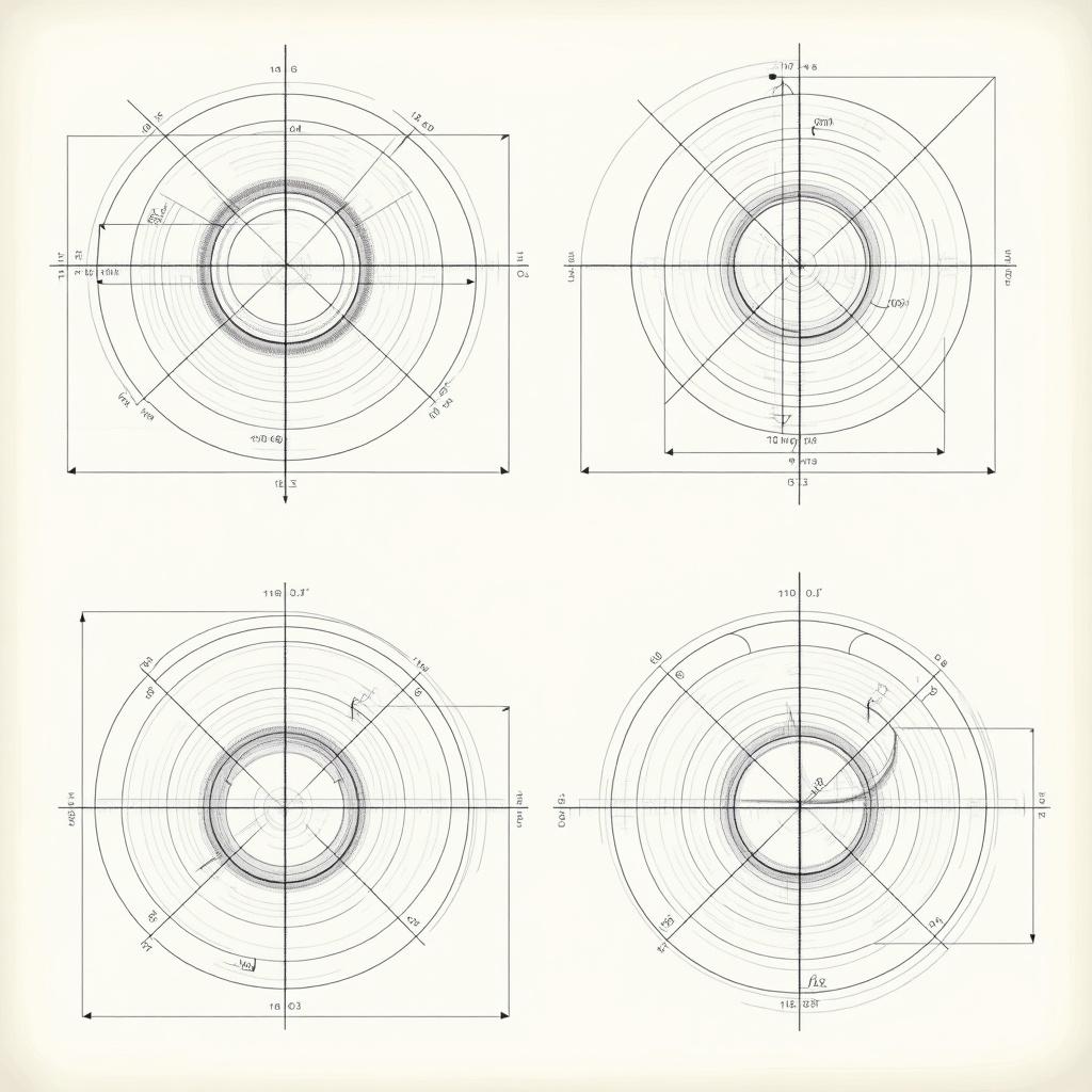 Engineering drawing features orthographic views. Displays dimensions in metric units. Highlights geometric features like circles and angles. Shows notations for radii and diameters. Includes section for isometric sketch. Provides detailed measurements for manufacturing. Essential for engineers and designers.