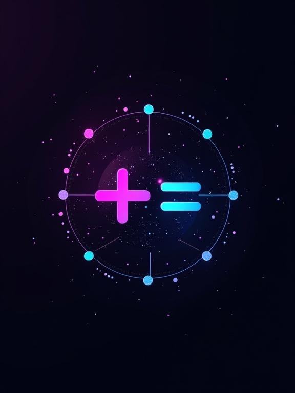 C++ logo in a cyberpunk style. Dark background with vibrant colors. Abstract design with circular elements and dots. Modern aesthetic for programming theme.
