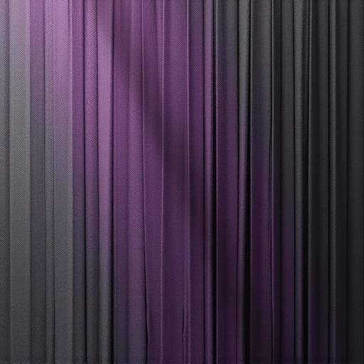 Texture of fabric with gradient colors deep-purple and dark-gray. Soft and diffused lighting creates an elegant appearance. The perspective shows vertical strands in a straight-on view.
