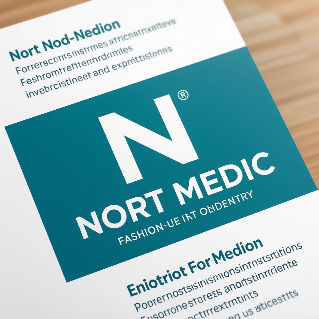 Modern logo design for Nort Medic. Logo designed for the fashion industry. Targeted towards health professionals and students.