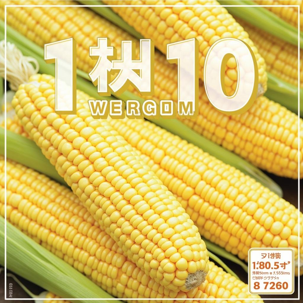 Point of purchase advertisement for corn with Japanese text '数量限定 1本100円'. Emphasize freshness and quality.