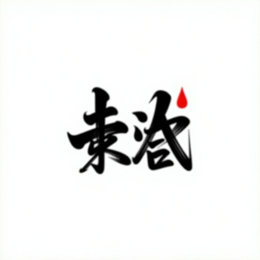 Bold black calligraphy characters on a white background with a small red drop accent. Chinese characters represent strategic philosophy.