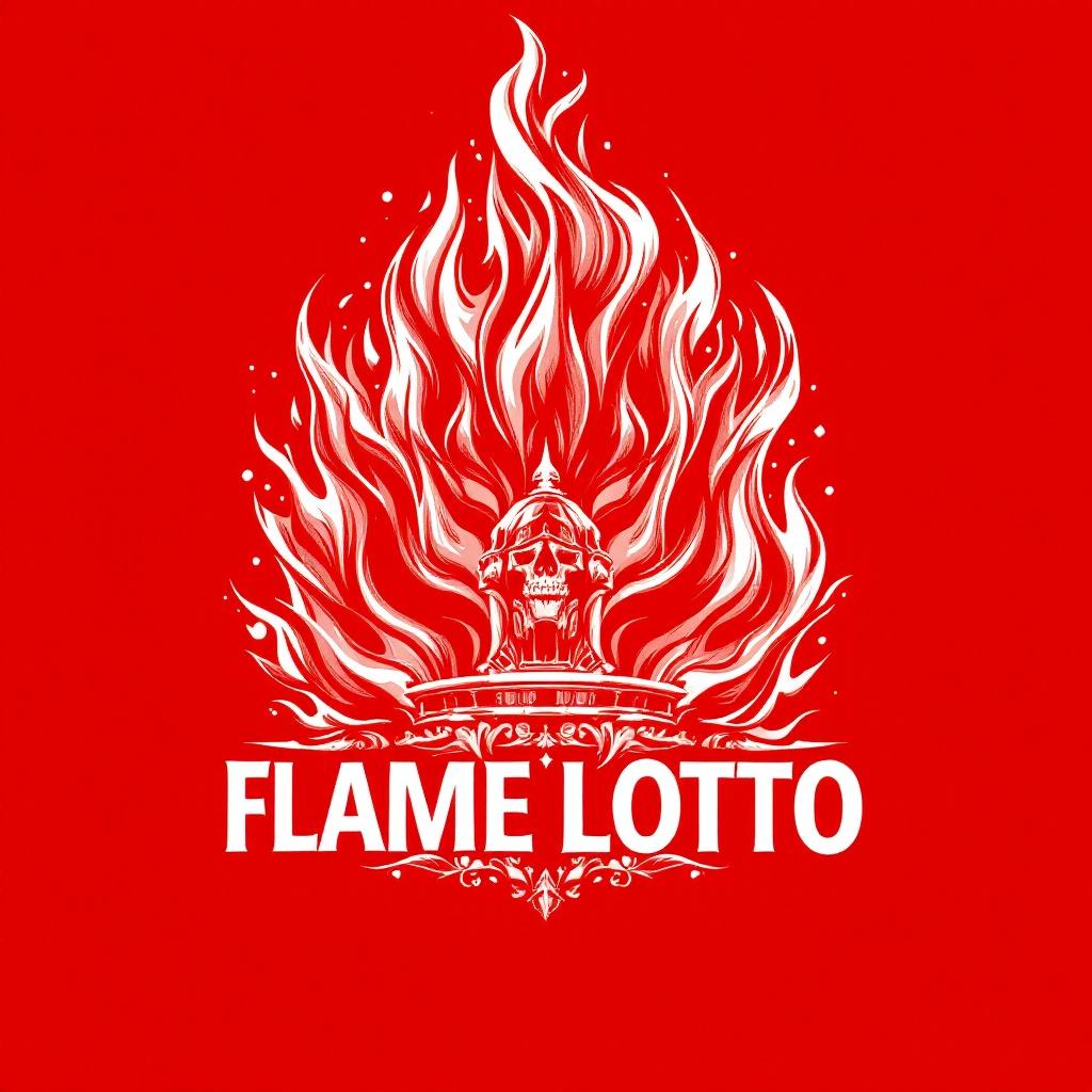 Logo design for a rap artist named Flame Lotto incorporating the name prominently. Features a bold flame graphic and a skull design.