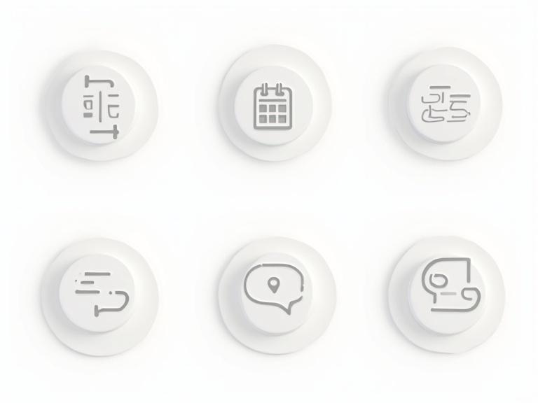 Set of icons includes Tasks Calendar Map Notifications Languages Subtasks in a uniform style. Designed as a flipbook asset. No background with transparent background.