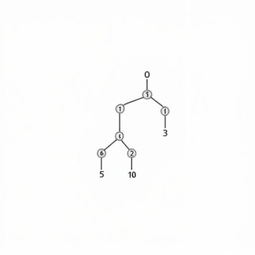 Diagram of a binary tree with 5 nodes. Root node on top labeled 10. Left child labeled 5. Right child labeled 15. Left child of 5 labeled 3. Right child of 15 labeled 18. Nodes are circular and evenly spaced. Straight lines connect them. Values centered in bold black font. White background, professional appearance.
