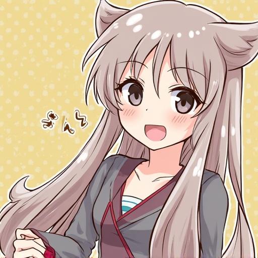 Anime character with a horse upper body and human lower body. Character has long hair and a cheerful expression. Bright colors and cute design.