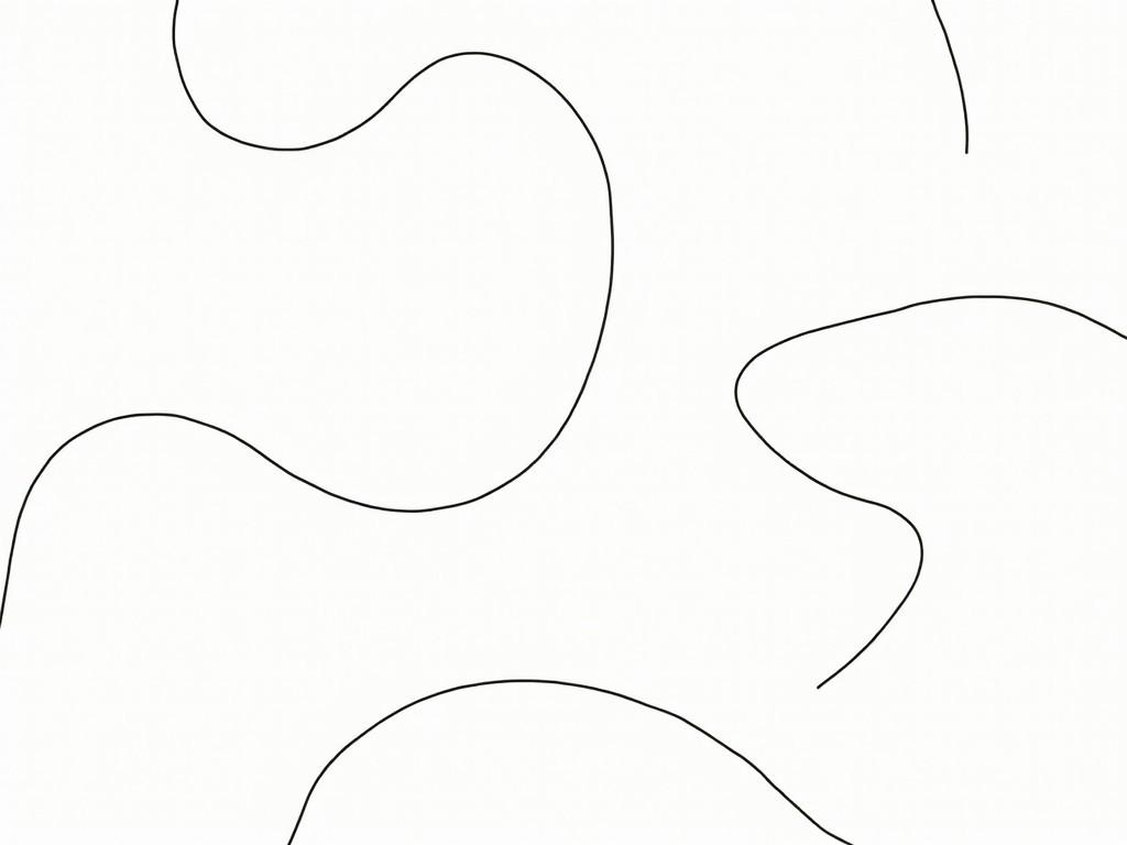 Minimalist abstract line art with curved black lines on a white background.