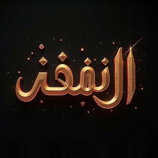 Realistic render of the word 'الله' in Arabic font. DMT PHASE theme with golden hues.