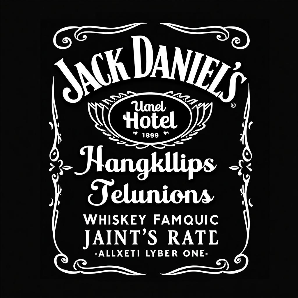 Design logo for a reunion at Hangklip Hotel. Use Jack Daniel's label style. Incorporate 'Hangklip Hotel' prominently.