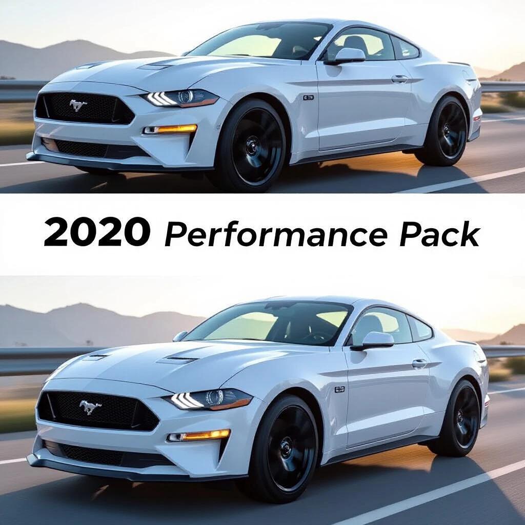 2020 White Mustang GT with the performance pack option. Showcase design and features.
