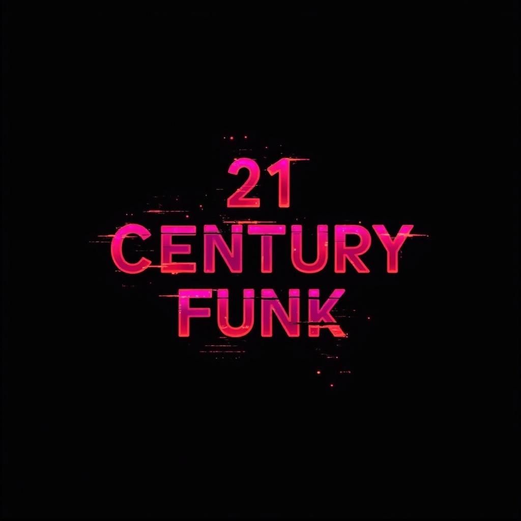 Black background with glitchy red purple text saying '21st century funk Vol. 3'