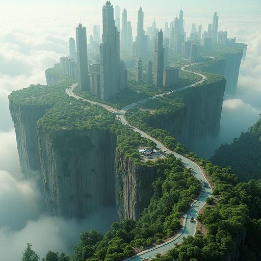 Weilden is a city of impossible geometry. Skyscrapers cling to cliffs. Highways spiral around mountains. Neighborhoods exist on artificial platforms. The city showcases luxury sky-villages and corporate hubs. Main zones connect with aerial plazas. Docks and factories lie in the lower city. Magnetic gondolas serve as the primary transit system. Stairway districts allow access to some neighborhoods. Droneports sit on building rooftops. The metropolis relies on renewable energy. Vertical farms supply food. Pollution creates a hazy atmosphere. Economic divides are visible in the clouds.