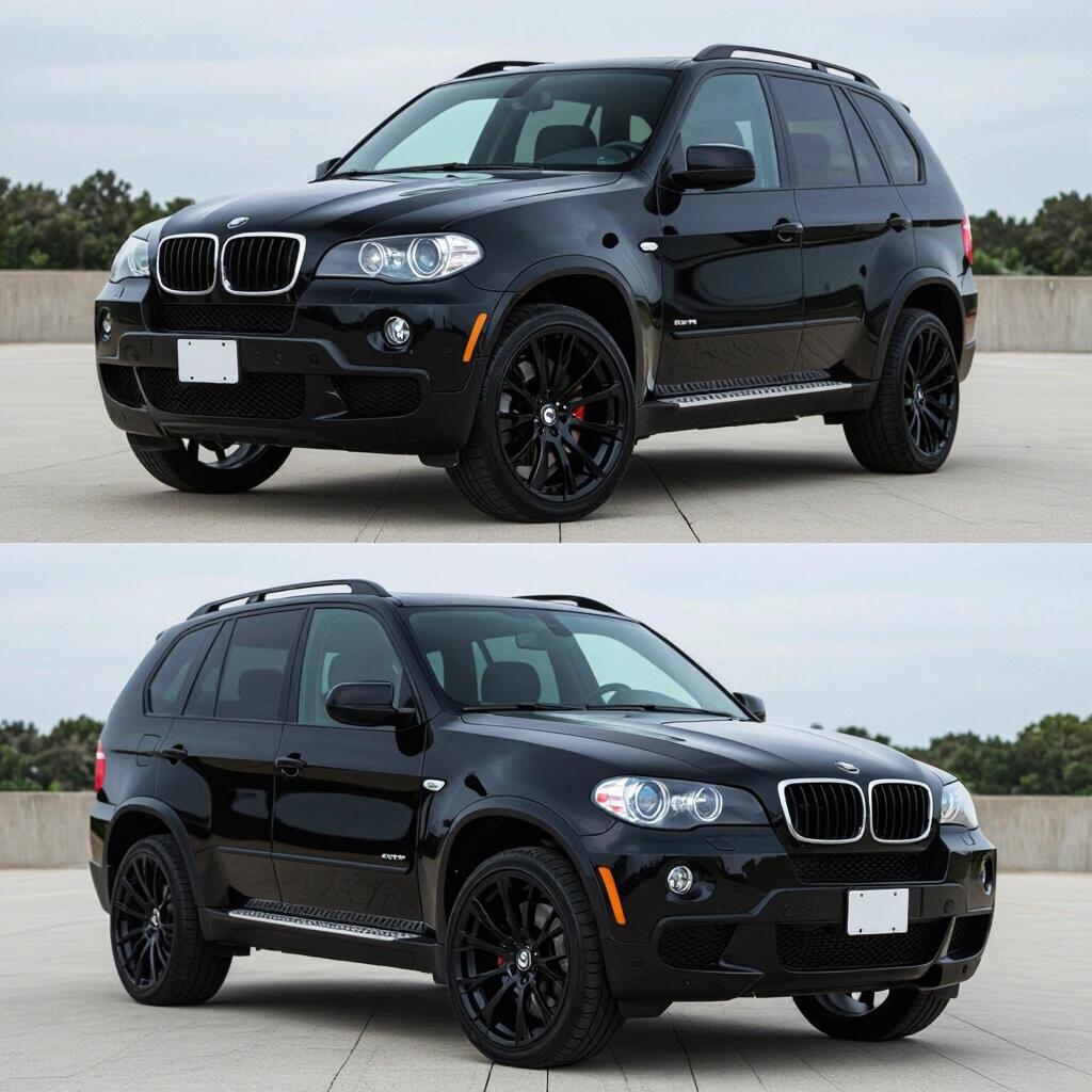 2003 BMW X5 E53 model in black color highlighted in an outdoor setting. Clear view to show design and features.