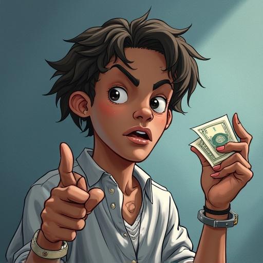 Generate a PayPal screenshot of sending money. Amount of $25. Email daaquckeyo88@gmail.com. Cartoon character expressing surprise while holding cash.