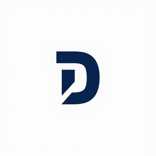 Logo design for D VISA Services. Features a stylized letter D in navy blue on a white background. Clean and modern design.