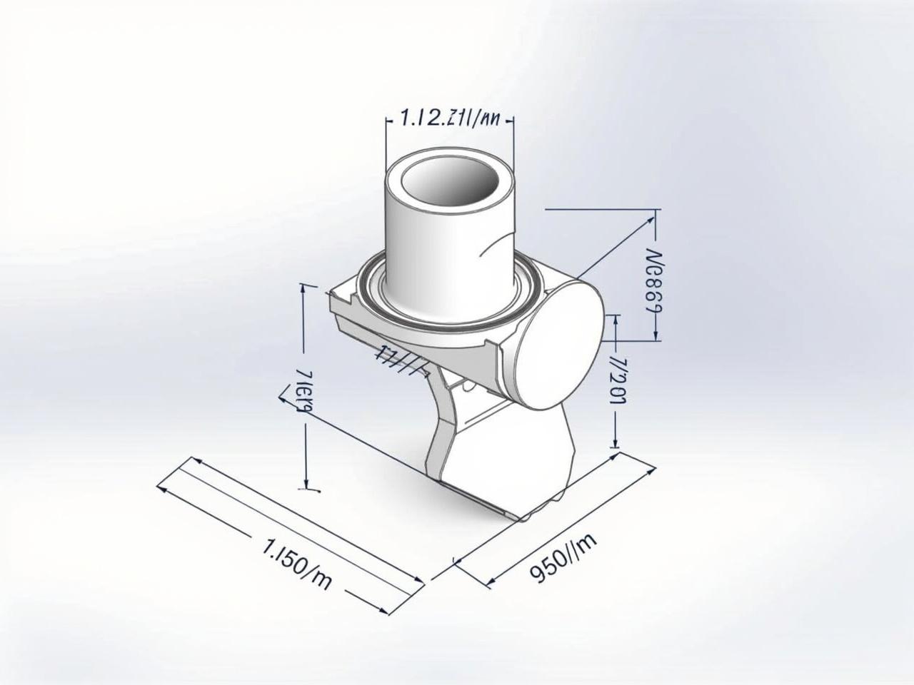 The image presents a technical drawing of a mechanical component. It appears to have a cylindrical shape on top of a rectangular base. The dimensions are clearly marked, with various measurements indicated in millimeters. The drawing includes features such as a slot and a circular protrusion, along with dimensional indications for clarity. This could be part of a larger assembly or a specific machine part, showcasing precision engineering.