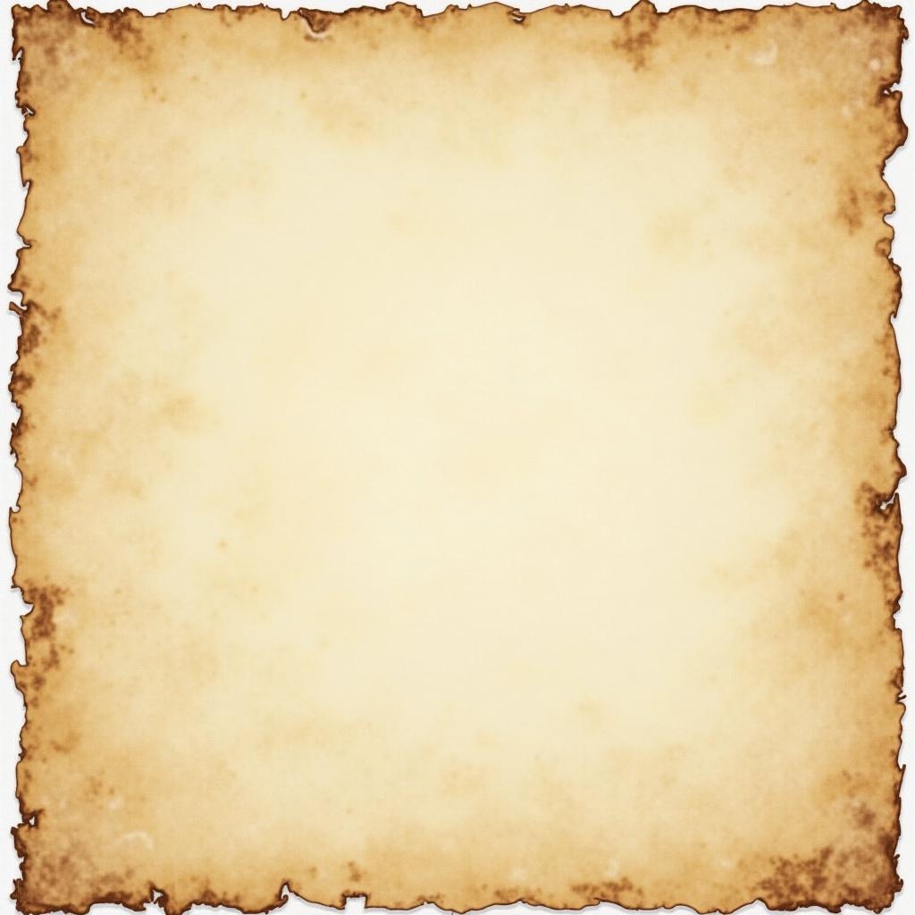 This image features a textured, aged parchment with irregular golden edges. The surface appears soft and has a warm cream color. The edges are uneven, giving it an antique feel. It is blank in the center, suitable for writing or printing. This type of paper is often used for certificates or artistic designs.