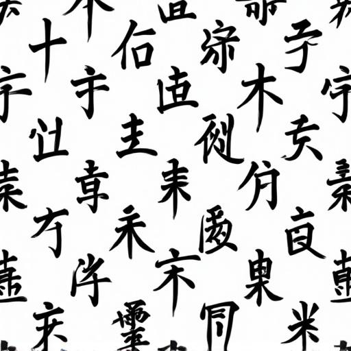 Vector repeatable pattern featuring various Japanese symbols. Symbols are displayed in different poses. Design is in black color. Background is transparent.