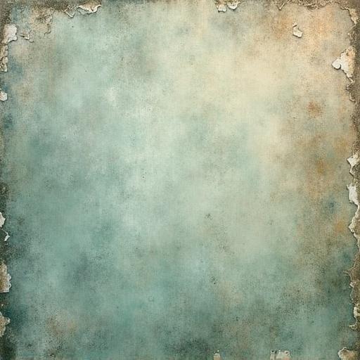 Texture of peeling wallpaper in an artful style. Features a color palette of sea-green, brown, light-blue, and gray-white hues. Ideal for various design projects.