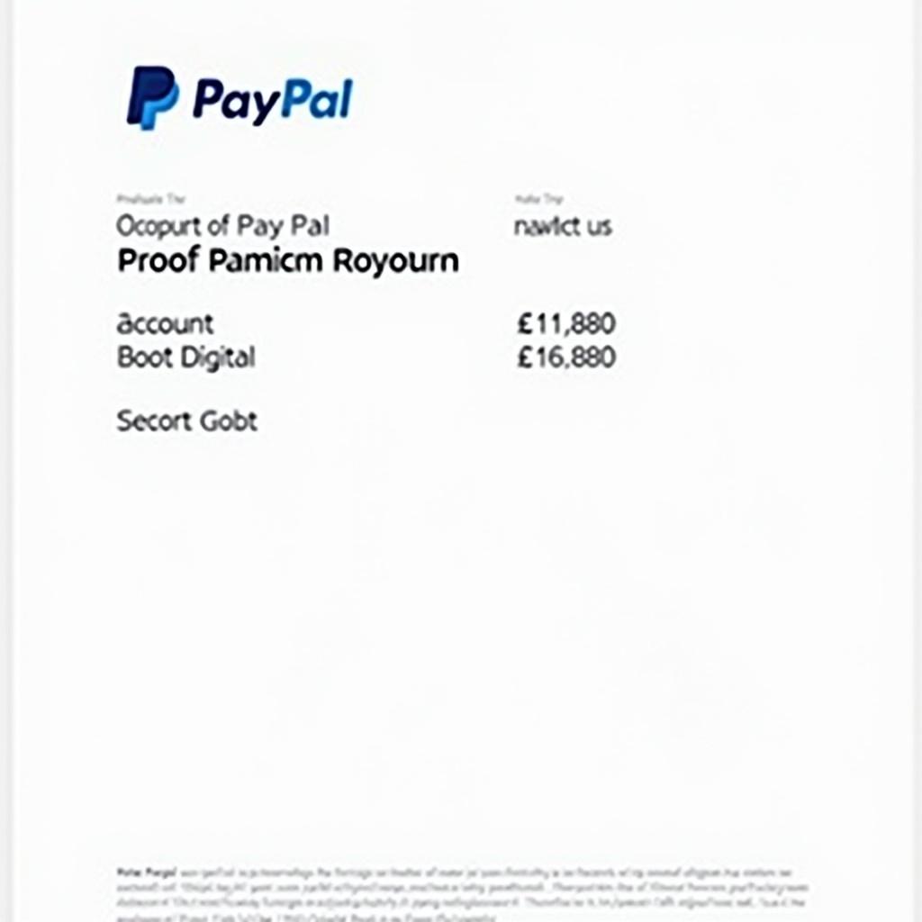 Image depicts a proof of payment from PayPal. It contains a transaction summary for Booth Digital totaling £16,880.  The layout stresses clarity and includes the PayPal branding.