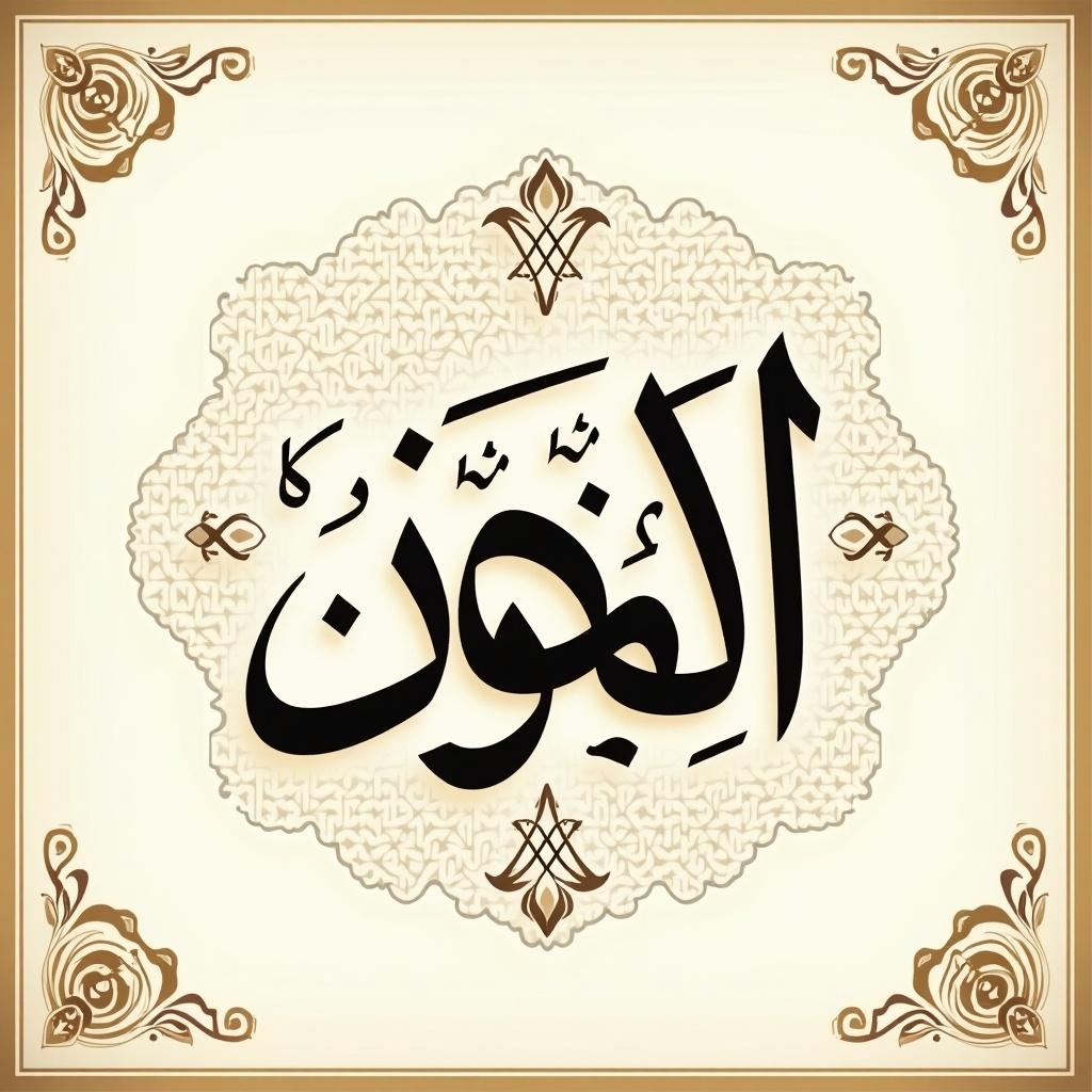 Aesthetic Arabic calligraphy design featuring the quote 'صديقي رفيقي به تحلو طريقي' in an ornate frame with decorative elements.