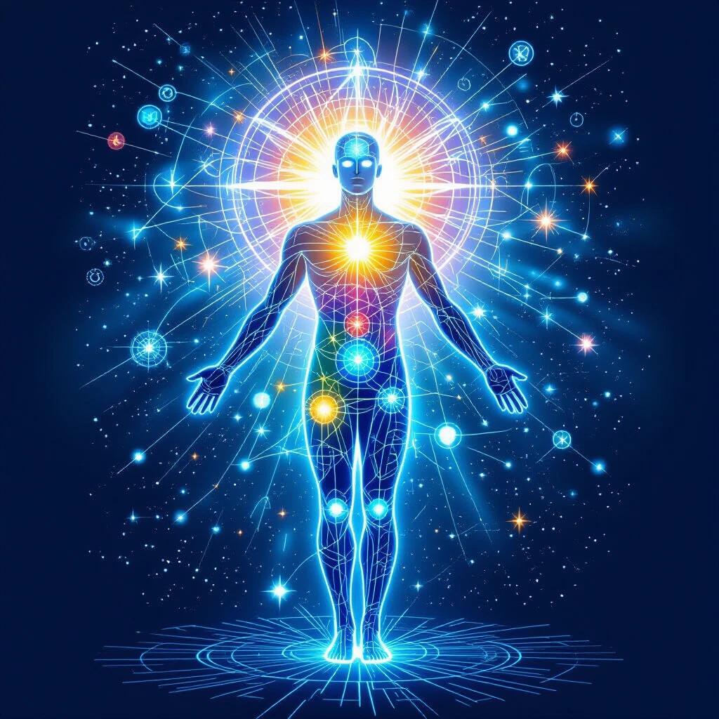 Concept merging energy medicine elements with symbolic art and spirituality. Drawing certain frequencies on body or paper activates self-healing and abundance processes, including financial.