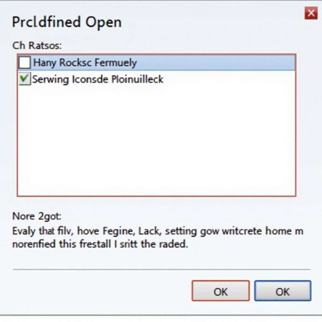 Open dialog box in a software application. Options for predefined prompts are visible. Checkboxes and buttons for interaction are included.