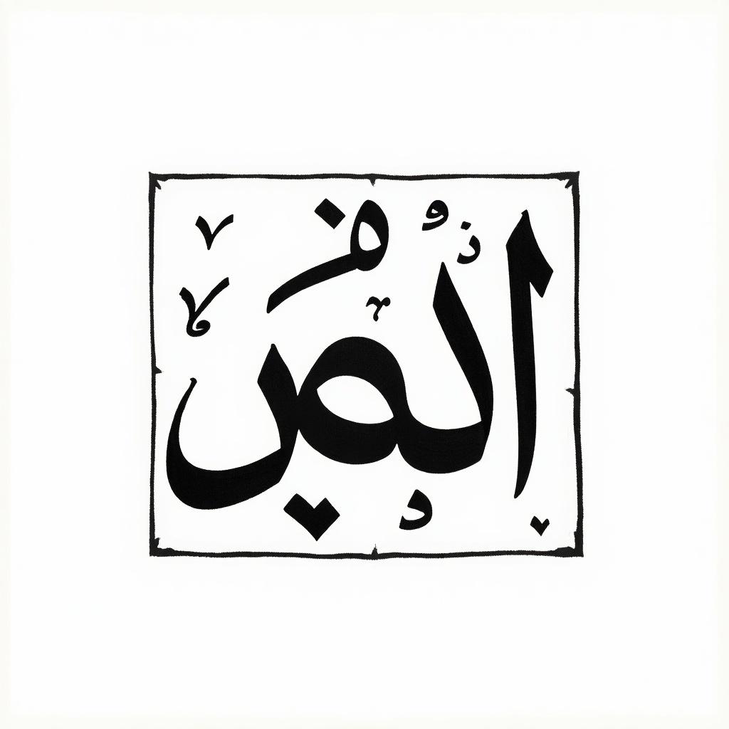 Handwritten Arabic calligraphy features the names قصرِ زاہد. Calligraphy is designed to fill a box or circle.