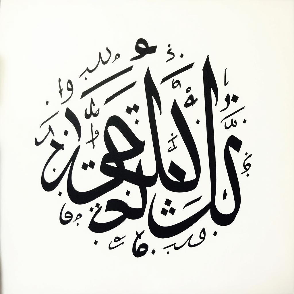 Handwritten Arabic calligraphy features the names 'ملتقى الهميمي' within a small box or circular shape that fills the area.