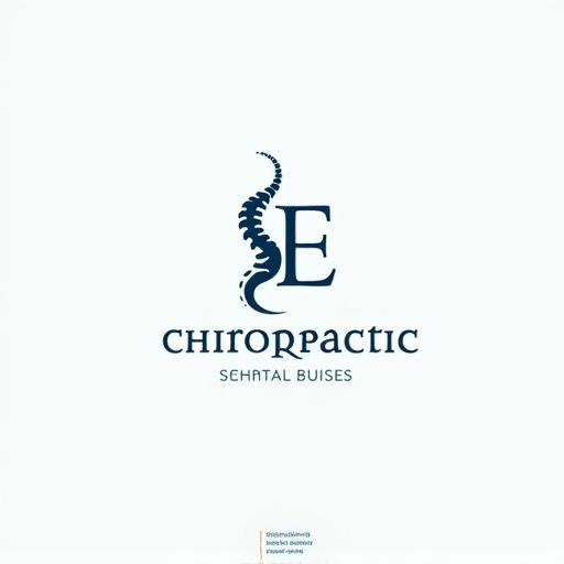 Design logo for chiropractic business named SE Chiropractic. Feel classic and timeless with playful touch. Incorporate visual elements related to spine or bones in subtle, professional way. Color scheme clean and minimal: blue and white. Convey trust, care, professional health services. Visually distinct and easy to reproduce.