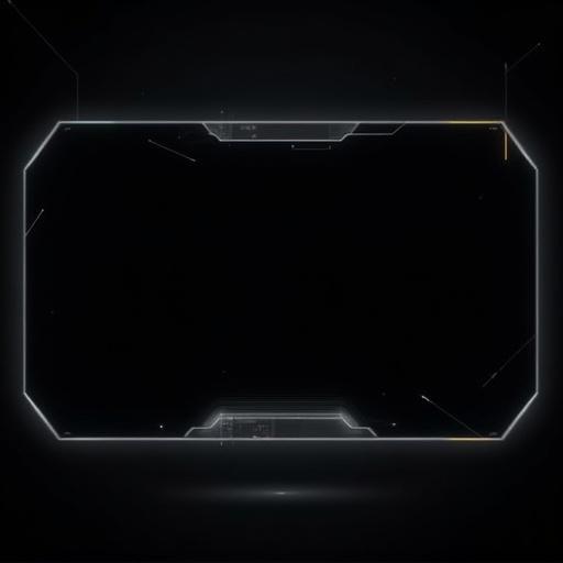 Design stylish black vector-style stream ending screen. Modern central area for text. Incorporate clean tech-speed elements. Use abstract lines and light neon tones. Leave space at the bottom for social media icons. Minimalist design. Full HD.