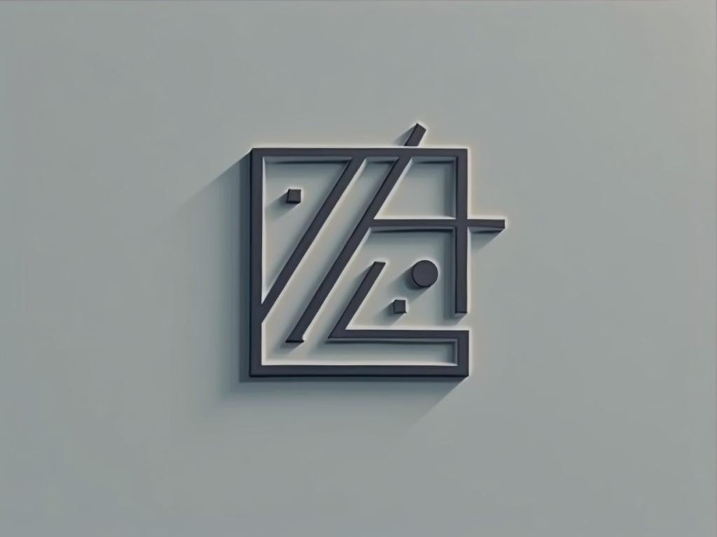 Logo design features a simple and elegant representation of programming. Focus on minimalist aesthetics with clean lines. Emphasis on modern design principles for tech representation.