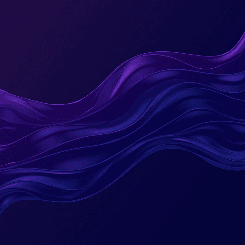 Abstract waves of blue and purple fluid curves create a soothing visual flow.