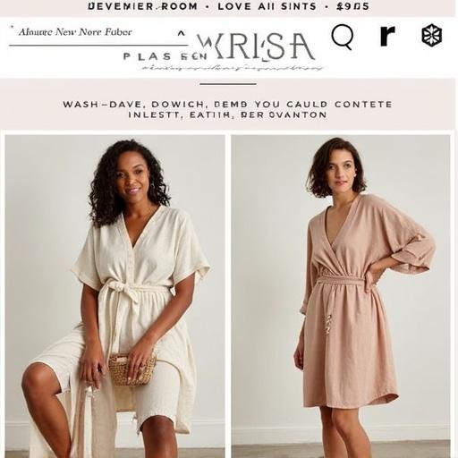 Women modeling dresses in a stylish setting. Soft colors and natural lighting create an inviting image. Perfect for fashion promotion or online retail advertising.