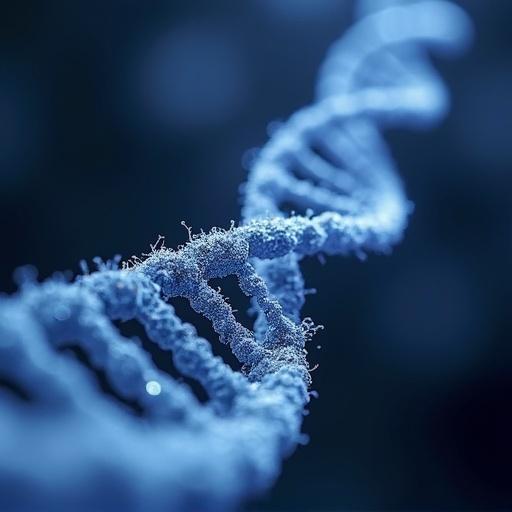 Translucent image of 80S monosome translating mRNA showing molecular details