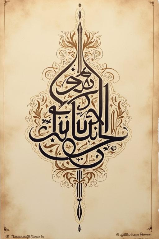 Calligraphy design features the names من و سلوي. Elegant Arabic Tuluth script with intricate decorative elements on a subtle textured background. Brown and beige color scheme creates an antique look.
