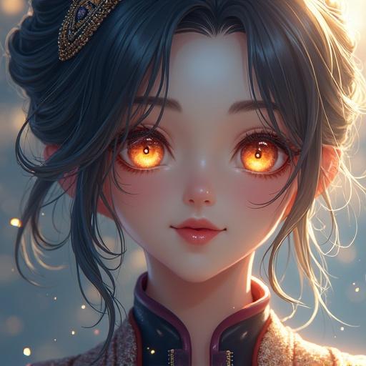 Ultra-detailed close-up portrait of Furina. Intricate hairstyle with glowing eyes. Ornate clothing textures. Soft bokeh background with water droplets and faint runes. Style inspired by digital painting and Genshin's official art.