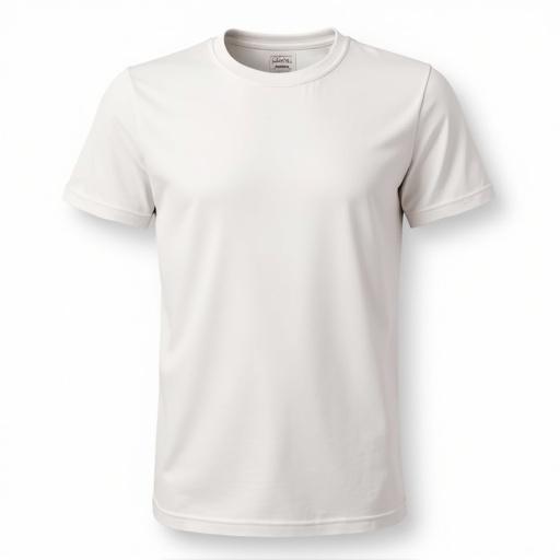 High-quality plain cotton t-shirt on a white background. Centered composition with minimal shadows. Professional e-commerce style. Digital image with 960px width.