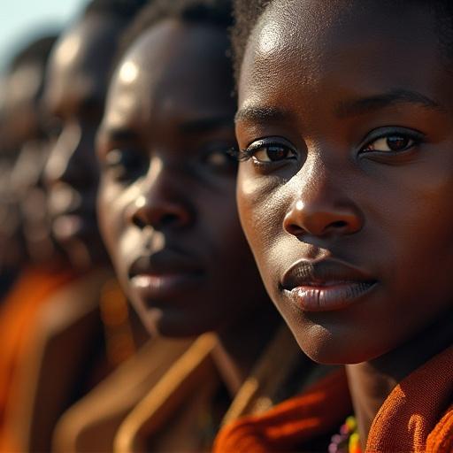 closeup shot of marginalized individuals focusing on facial features and expressions