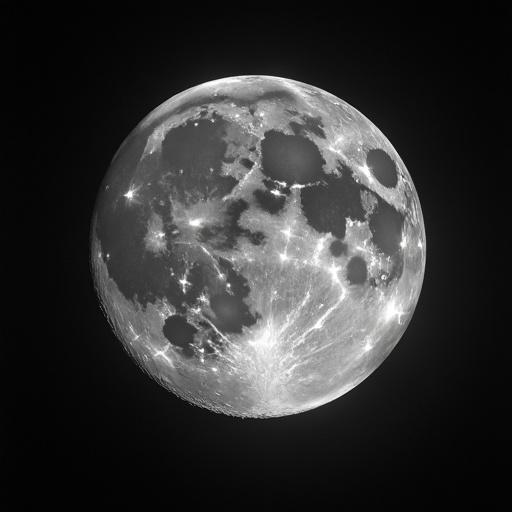Photograph of the moon taken from its surface using a Hasselblad camera in a designer style.