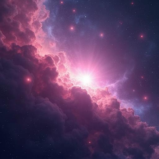 A nebula-themed EDM album cover featuring a bright cosmic scene with the text Euphoric Dawn