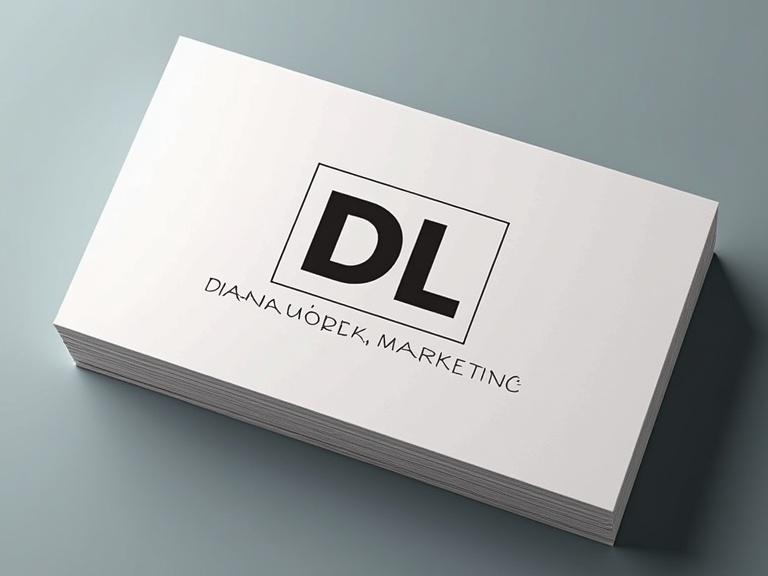 Create an elegant professional business card in horizontal format. Standard business card size. Center the initials DL with a relief effect. Include the name Diana López below, and underneath: Lic. en Psicología.