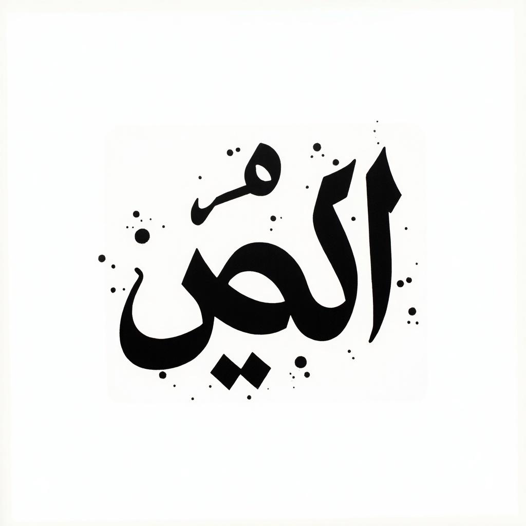 Stylized Arabic calligraphy features the phrase 'الحياة بسيطة'. Bold black ink used. Paint splatter effects are subtly placed around the text. Background is minimalistic to enhance modern aesthetics.