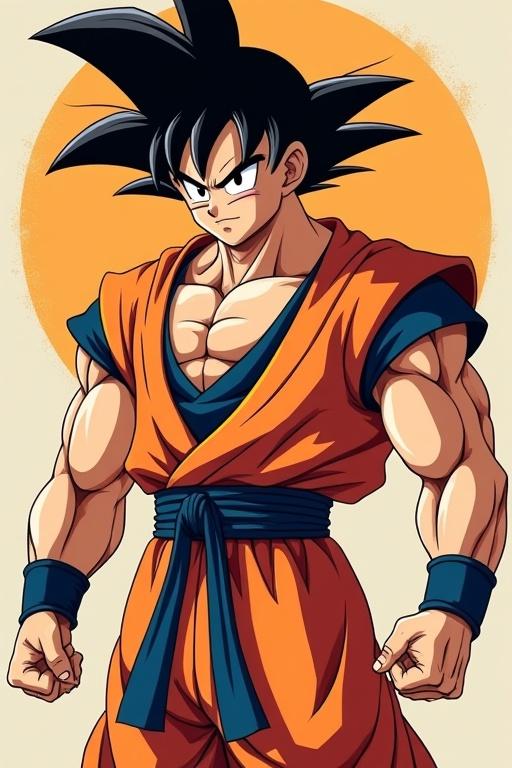Pin-up poster featuring Son Goku in Saiyan form. Text below reads "You should use this model" and "it's good!"