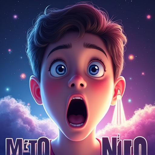 Close-up of a young adult's face showing surprise and wide eyes. Next to the face, stylized rocket launching into space. Background features vibrant color explosion with purple, blue, and pink. Text 'MÉTODO ÚNICO' in thick white with black outline.