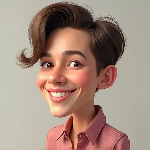 Transform a photo into a high-quality 3D caricature focusing on facial features and expressions. Include lifelike textures and colors. Exaggerate expressions for a fun effect.