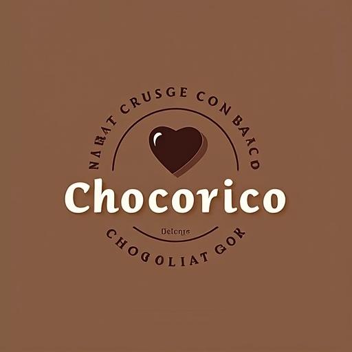 Logo design for a food business named Chocorico with a chocolate theme. The design includes a heart-shaped chocolate icon, using warm and inviting colors that evoke sweetness and indulgence.
