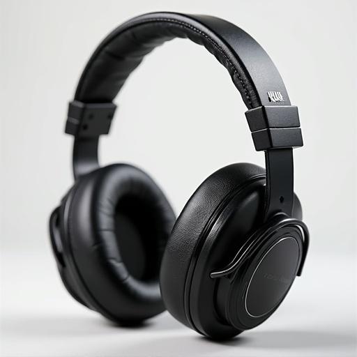 Noise canceling headphone with sleek black design. Over-ear style with padded ear cups and adjustable headband.